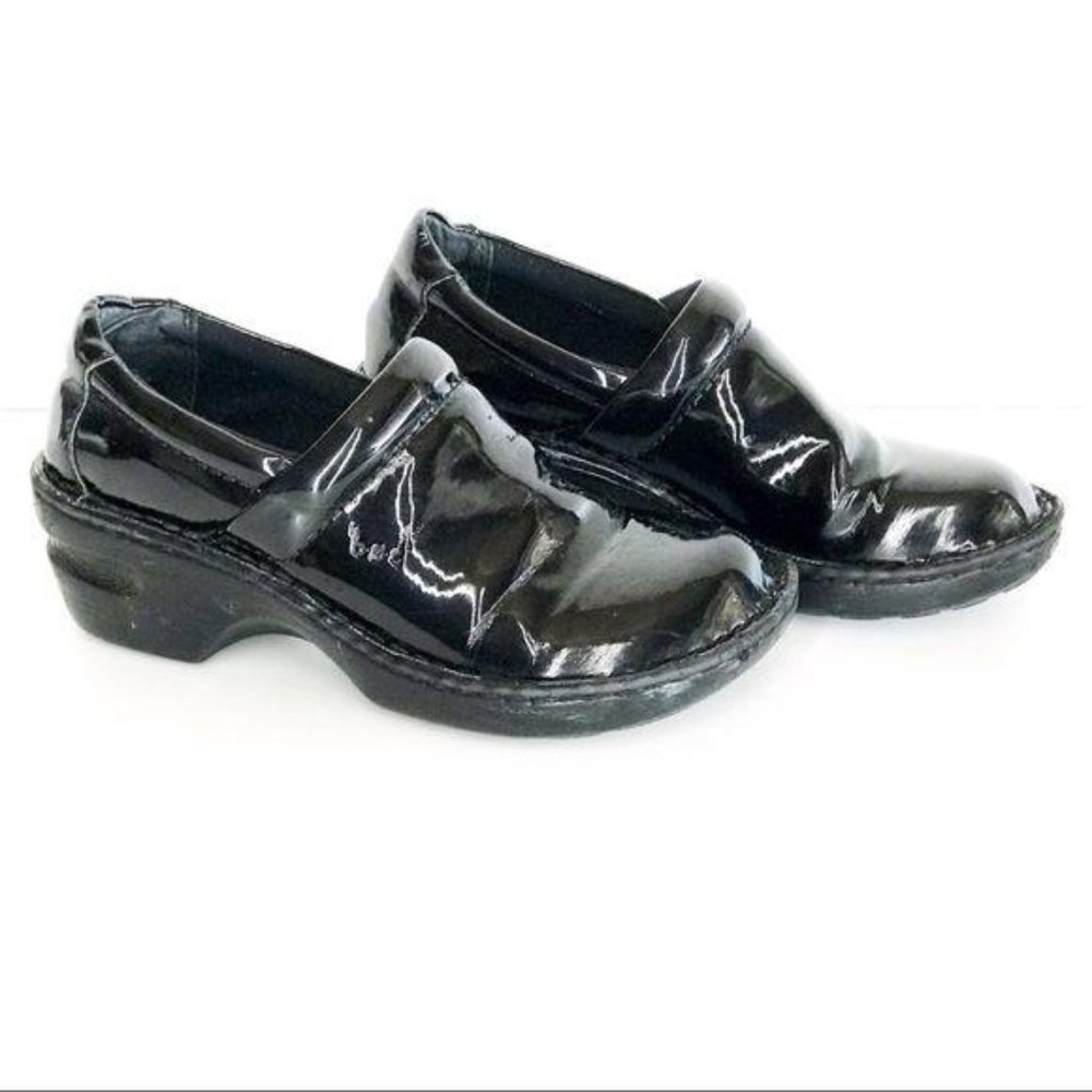 B.O.C.  Born Patent Leather Work Clogs Work Clogs